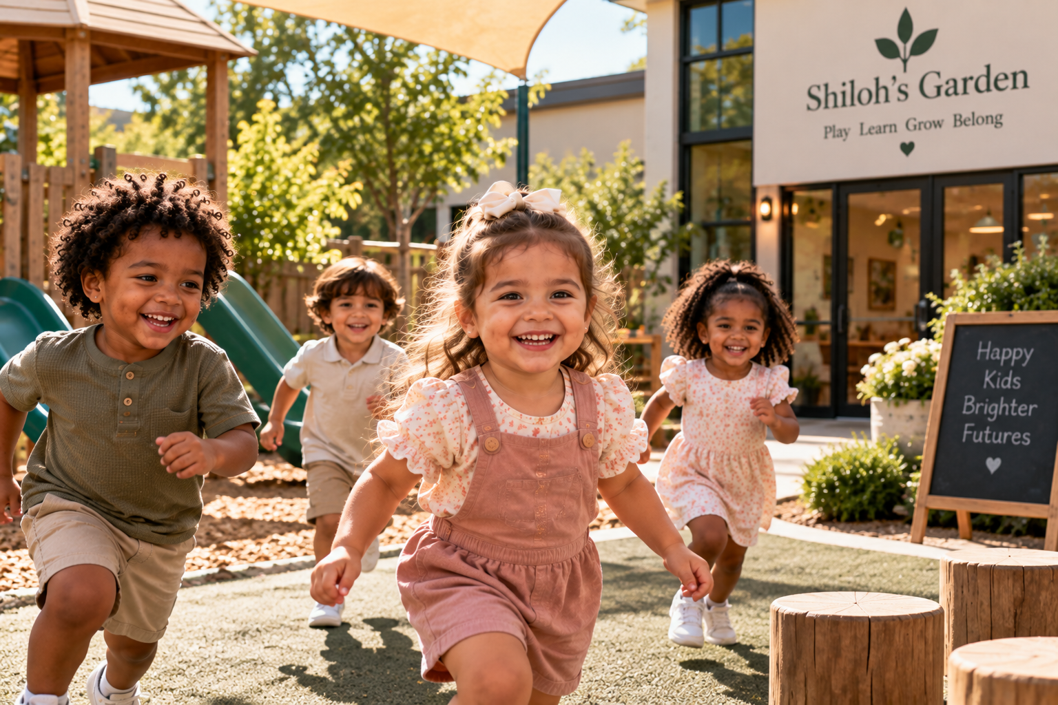 Children enjoying outdoor play at Shiloh’s Garden